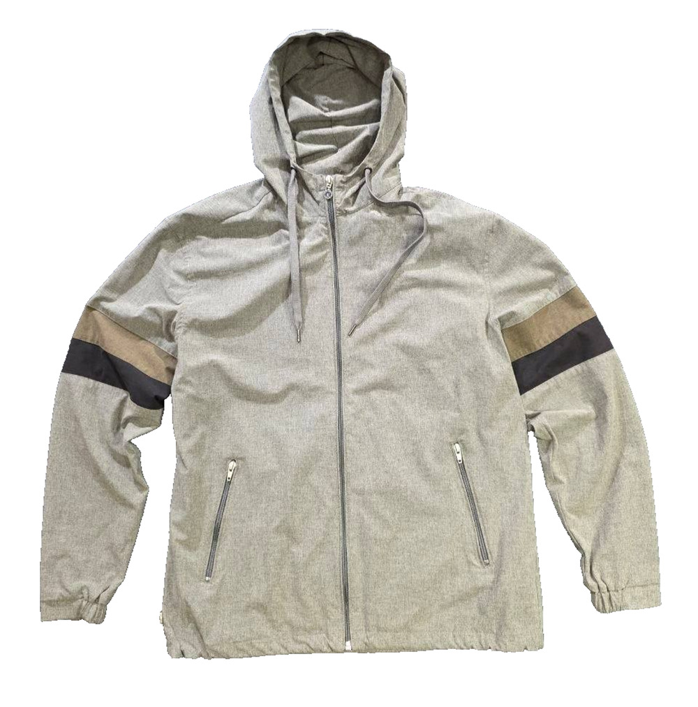 Linksoul Men's Gray Hooded Full-Zip Lightweight Jacket Zipped Pockets M A010203
